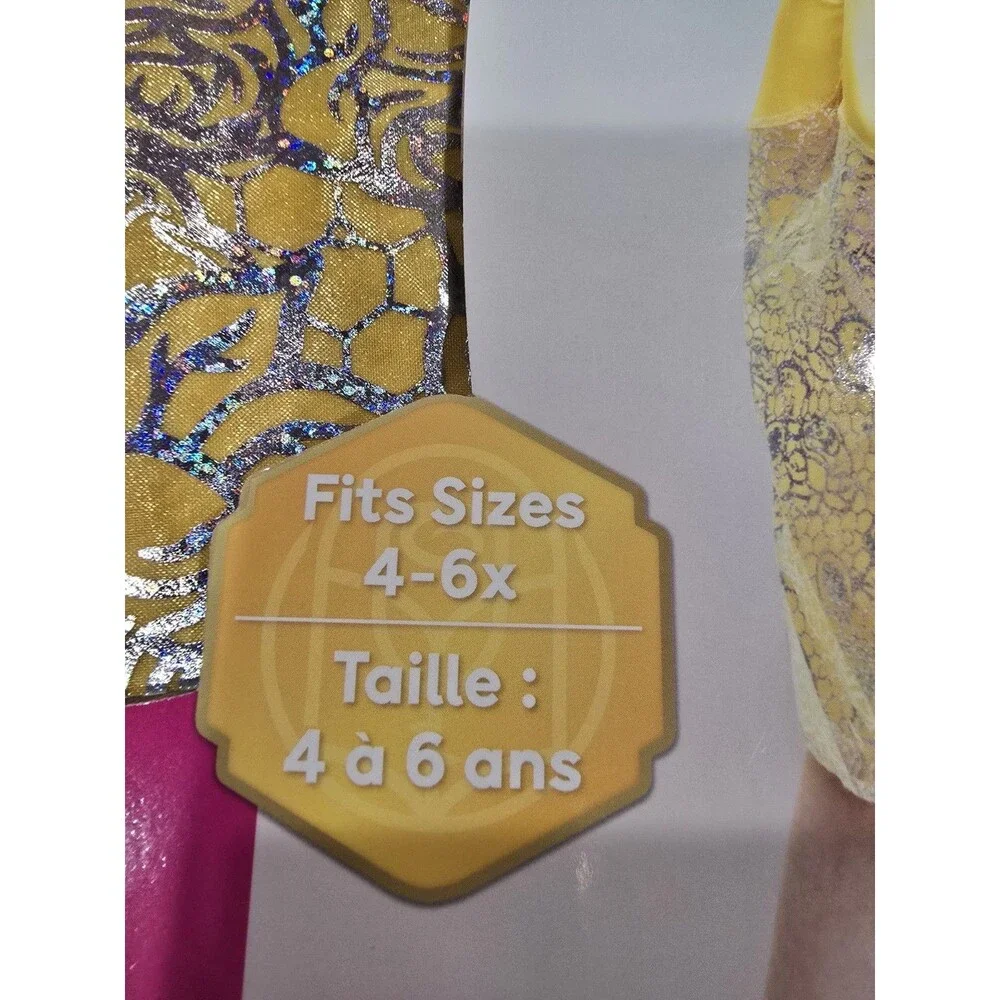 NEW! Disney Princess Belle Costume Dress 4-6x Girls Beauty And The Beast
